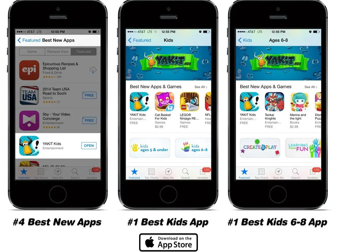 YAKiT featured in the App Store as #1 Best Kids App