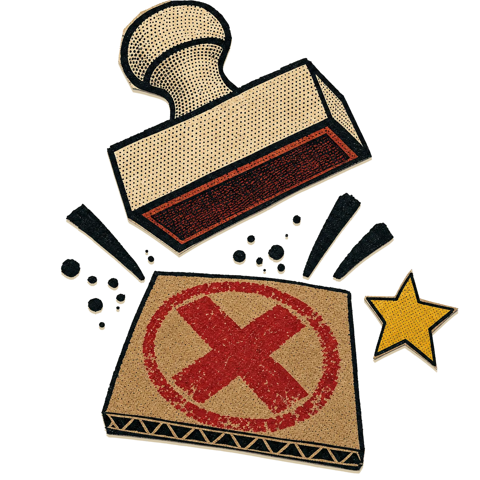 Hand-drawn rubber stamp icon